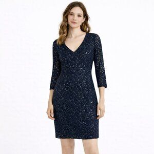 BANANA REPUBLIC X L'WREN SCOTT Midnight Blue Lace Dress Size 8